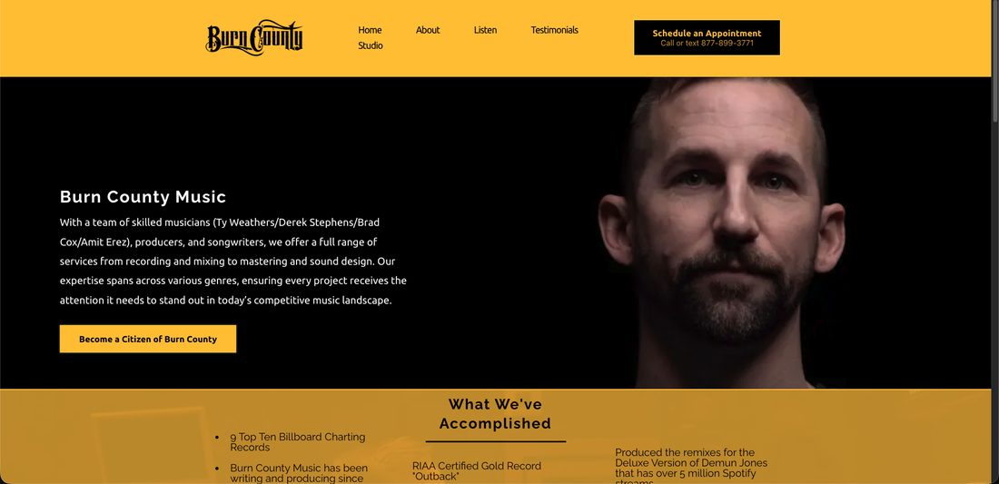 burncountymusic.com before the rebuild